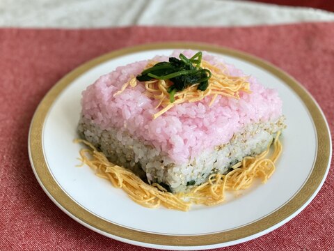 ひなまつりに!簡単ひし餅風ちらし寿司